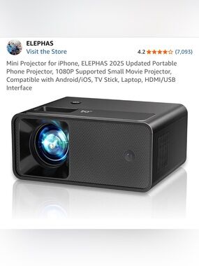NIB - Elephas Video Mini Projector